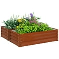 thumbnail image 2 of Outsunny 4' x 2' x 1' Galvanized Raised Garden Bed Planter Raised Bed with Steel Frame for Vegetables, Flowers, Plants and Herbs, Brown, 2 of 9