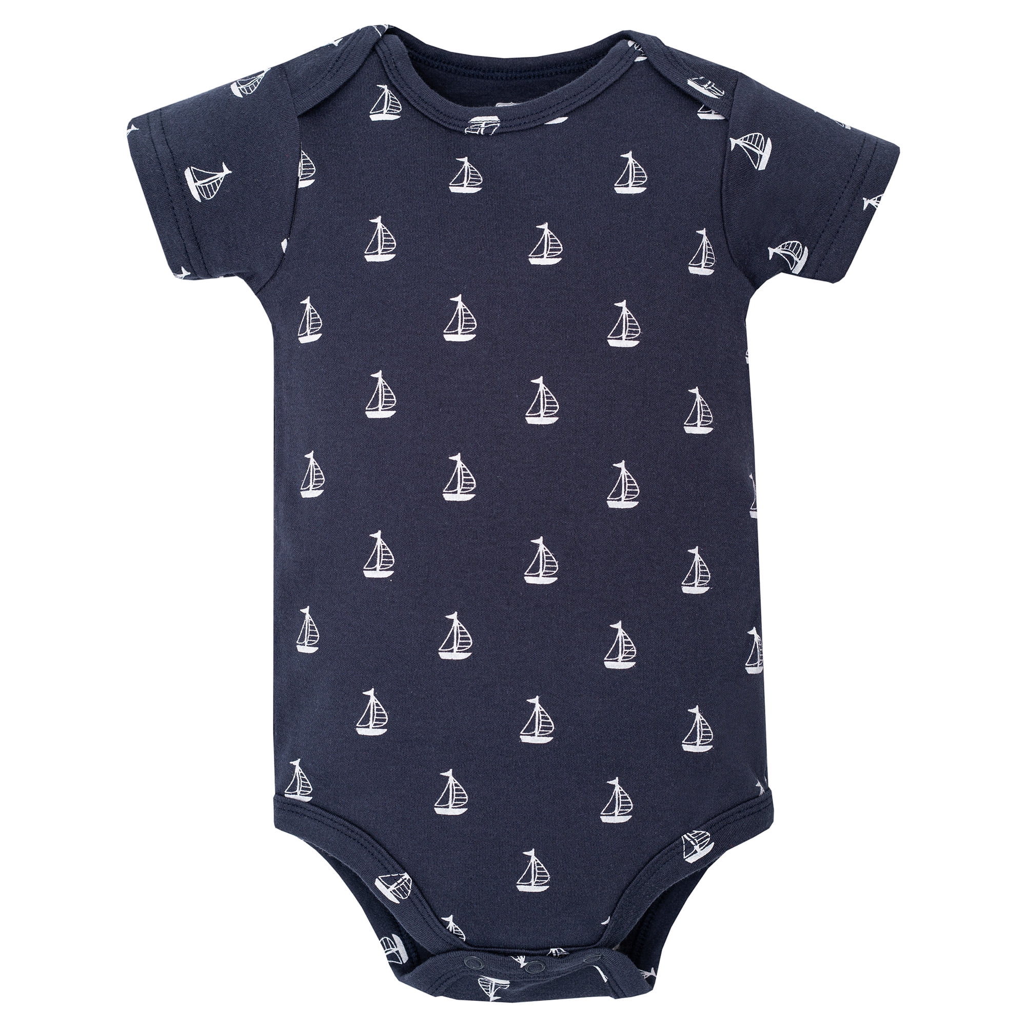 Hudson Baby Infant Boys Cotton Bodysuits 5-Pack, Nautical Anchor, 3-6 Months