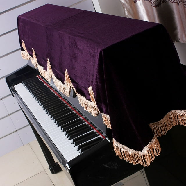 Piano Cover, Anti-Dust Cover, Dustproof Dark Green / Purple / Black Optional Washable With Fine Frill Edge Flannelette Piano Cover For Keyboard Pianos