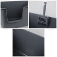 thumbnail image 3 of Rinboat 4 Packs Large Open Top Cat Litter Box, High Sides Cat Litter Pan, Including 4 Cleaning Scoops, Gray, 3 of 7
