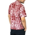 thumbnail image 2 of HAPPY BAY Men's Short Sleeves Casual Button-Down Shirts M Red, Boho Guitar Summer Vacation Holiday Beach, 2 of 4