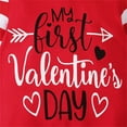 thumbnail image 6 of WOYY My First Valentine's Baby Boy Girl Jumpsuit Letter Print Striped Hooded Romper Onesie, 6 of 7