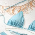 thumbnail image 4 of Conjunto de Bikini con cuello Halter para mujer, traje de baño de 3 piezas de Color liso con cobertura, ropa de playa Sexy para verano, 2024, 4 of 5
