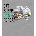 thumbnail image 2 of Eat, Sleep, Game, Repeat Youth Heather Gray Long Sleeve Hoodie-Small, 2 of 3