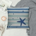 thumbnail image 2 of COMIO Throw Pillow Cover Starfish Beach Navy Blue Stripes Teal Summer Coastal Lumbar Pillow Nautical Hawaii Style Pillowcase Decor Cushion Covers Rectangle Both Sides Print for Home Sofa, 2 of 5