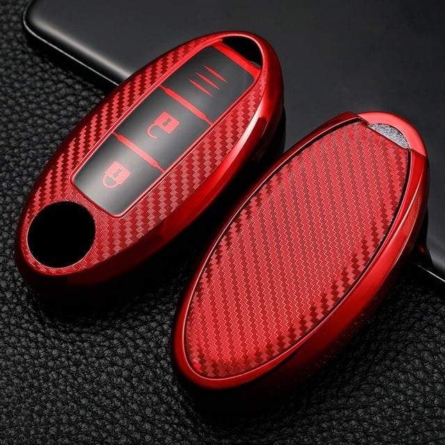 Car Key Fob Cover Case Protector TPU Carbon Fiber Remote Car Key Fob Case Cover Holder Shell For Nissan Infiniti