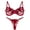 Red, variant on Bra and Panty Sets for Women Matching Underwear Bralettes Lace Mesh Push Up V Neck trappy Floral Embroidered Breathable Underwear 2 Piece Black M