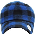 thumbnail image 2 of Royal Blue-Black Buffalo Plaid Classic Baseball Cap Dad Hat, 2 of 7