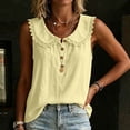 thumbnail image 6 of Women's Front Placket Top Baeitkot Women's Solid Color Casual Lace Up Front Placket Top Yellow L, 6 of 8