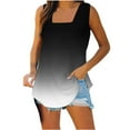 thumbnail image 2 of TrendVibe365 Womens Tank Tops Loose Fit Summer Tunic Gradient Split Hem Shirts Sleeveless Tees Blouse Square Neck Tshirts Loose Fit Pullovers Clothes, 2 of 5
