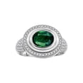 thumbnail image 1 of RYLOS Bagues pour Femmes Bague en Argent Sterling Classique Pierre Précieuse Ovale 9x7 mm et Diamants Saphir Vert de Septembre Bijoux Taille 10,5, 1 of 7