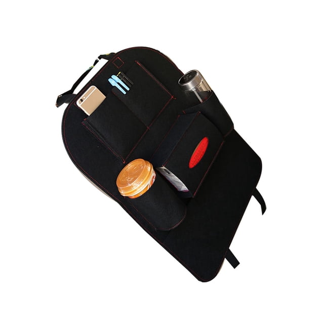 CRAFTHROU 1Pcs Black Felt Rectangular Storage Bag for Car Back Seat Organizing 22.0x16.1x3.1in