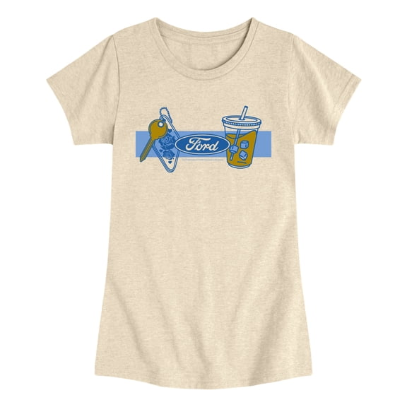 Ford - Girly Ford Logo - Youth Girls Fitted Short Sleeve T-Shirt