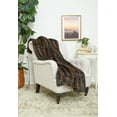 thumbnail image 5 of Brown Striped Fur Accent Throw Blanket 50" x 60", 5 of 6