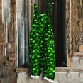thumbnail image 2 of JURANMO St Patricks Jumpsuits for Women 2025 Funny Printed Cute Holiday Rompers Summer Casual Adjustable Strap Cotton Linen Overalls with Pockets Green XXXL Today Prime Sales, 2 of 6