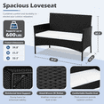 thumbnail image 5 of Segmart Patio Furniture Set, Rattan Wicker Chairs Set w/Table for 4, All-weather Conversation Set with Bold Steel Frame Black, Outdoor Furniture for Garden Lawn Backyard, 5 of 9