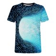 thumbnail image 3 of EQWLJWE Fashion Mens T Shirt Men Casual Round Neck 3D Digital Printing Pullover Fitness Sports Shorts Sleeves T Shirt Blouse, 3 of 4