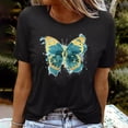thumbnail image 2 of Blusa informal de manga corta con cuello redondo y estampado de verano a la moda para mujer Pompotops  hfajkhk134611, 2 of 5