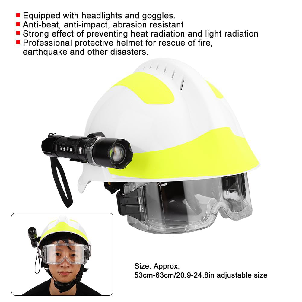 Rescue Helmet Ship Oil Worker Professional Protective Fire Fighter Helmets /53cm-63cm/ 20.9-24.8in Adjustable Anti-Impact Safety Hard Helmets for Miner