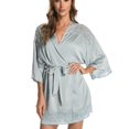 thumbnail image 5 of SWSMCLT Women's Sexy Pajama Set Soft Chemise Nightgown Spring 2 Piece Lounge Set Robe Summer Comfy Lightweight Silky Lace Fall Green Medium, 5 of 5