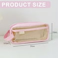 thumbnail image 2 of Clear TPU、Canvas Zipper Pencil Bag Exam Pen Pencil Pouch Case Make up Cosmetic Bag - pink, 2 of 5