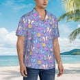 thumbnail image 3 of Fuzoiu Butterflies And Flowers Print Hawaiian Shirt for Men, Summer Beach Casual Short Sleeve Button Down Shirts, Men’s Beach Summer Shirts with Pocket,3X-Large, 3 of 7