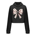 thumbnail image 3 of Valentine's Cropped Sweatshirt for Women Funny Love Heart Graphic Hoodies Long Sleeve Pullover Shirts Tops (XL, Black), 3 of 6