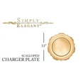 thumbnail image 7 of Simply Elegant Scalloped Plastic Charger Plate | Service Plate for Parties, Dinner, Weddings, Quinceaneras and Events | 13 Inch Diameter | Gold- Gloss Finish | Set of 12, 7 of 7