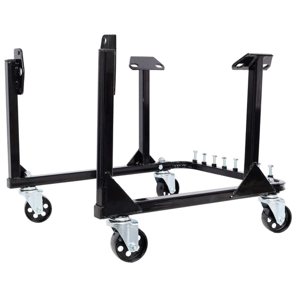 Engine Cradle Black Steel with Wheels 750lbs Load Capacity