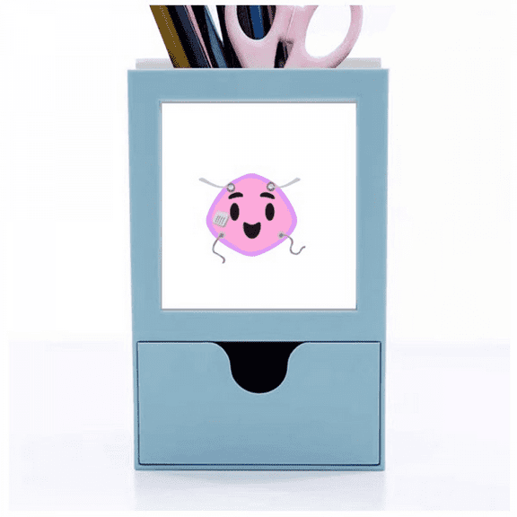Purple Protective Head Happy Desk Supplies Organizer Pen Holder Card