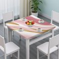 thumbnail image 3 of Pink Gold Marble Pattern Square Fitted Tablecloth with Elastic Edge,Square Table Cover,Washable Elastic Table Cover for Home Kitchen Party Decor 34"x34", 3 of 6