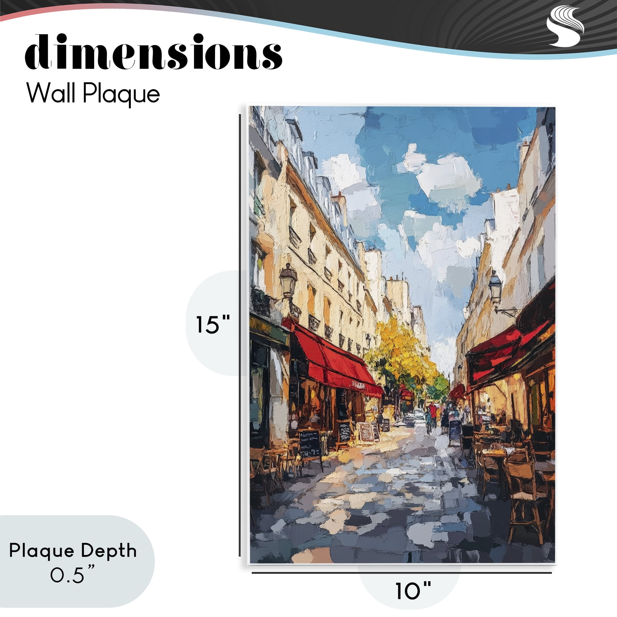 Stupell Industries Charming Paris Street Scene Wall Plaque Art, design by Petal Prints Design
