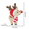 thumbnail image 6 of ‌Christmas Wooden Reindeer Ornament with Knitted Scarf - 3.9in Tall,Cute Santa Hat & Red Nose,Perfect for Xmas Tree,Door,Wall Decor,2025 Holiday Decorations‌, 6 of 6