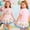 v#1015Light Pink2036, variant on HAYIMI Kids Outfit Sets Easter Bunny Floral Print Girls Two Piece With Bow Shorts And Lace Trim Tops For Fashion Fashionable Child O-Neck Clothes Sets