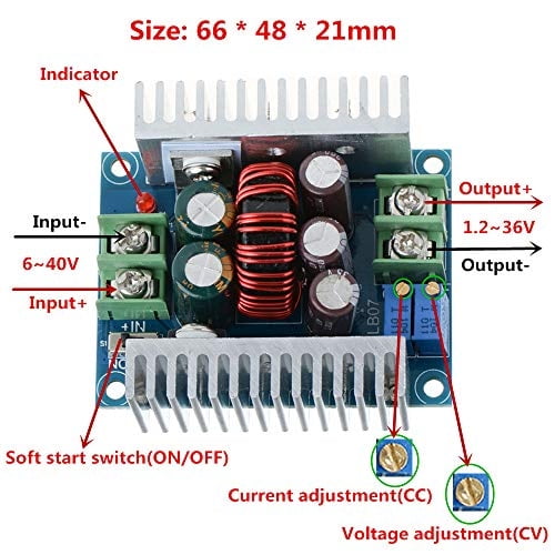 ANMBEST 2PCS Módulo convertidor de corriente constante CC CV Buck DC 6