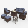 thumbnail image 4 of LayinSun 7 Pieces Outdoor Patio Furniture Set with Fire Pit Table, Rattan Wicker Sectional Swivel Rocker Chairs Sets, 4 of 10