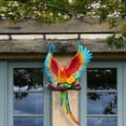 thumbnail image 6 of Realistic Parrot Statue Sculpture Polyresin Parrot Ornament Wall Art Hanging Parrot Wall Decor for Outside Home Kitchen Patio Lawn Red, 6 of 8