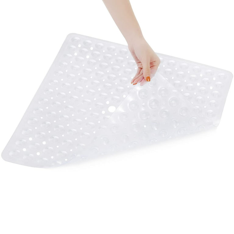 QIYIXI Shower Mat Non Slip - Bathtub Mat with Suction Cups and Drain Holes,  Bath Mat Anti Slip for Kids & Elderly with Foot Scrubber Massage