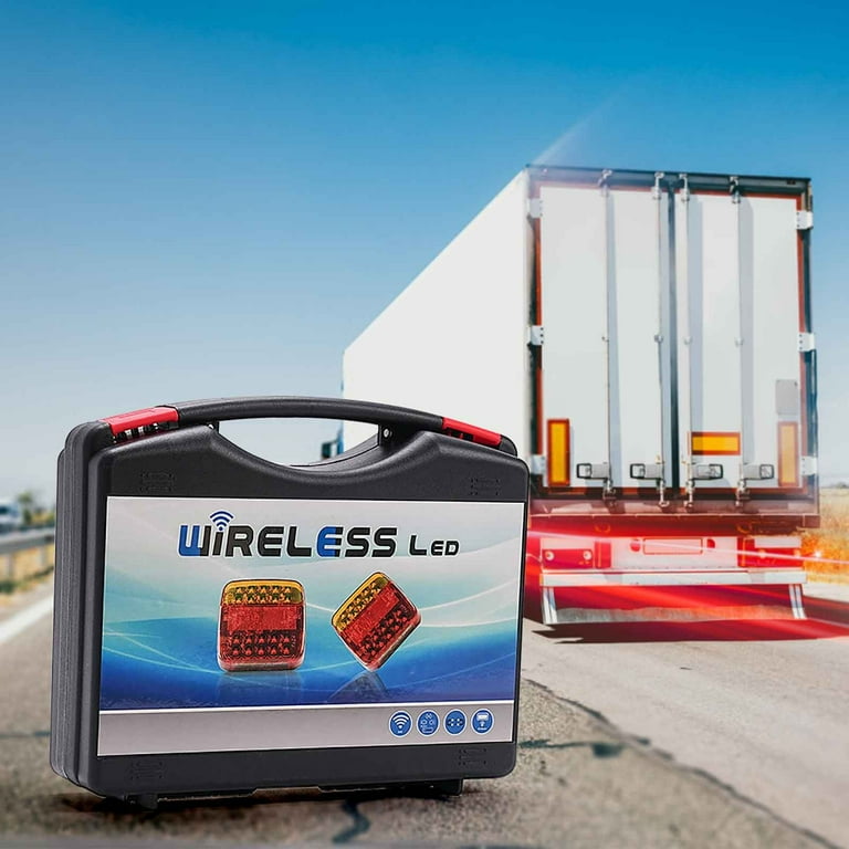 Wireless Magnetic Trailer Lights Kit - Rechargeable LED Tow Lights For Trucks, RVs & Boats