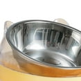 thumbnail image 7 of 15 degree Tilted Elevated Cat Bowls Water Bowls with Stand Feeding Station Stainless Bowl Non Raised Dish for Indoor Cats Puppy Kitten Yellow, 7 of 7