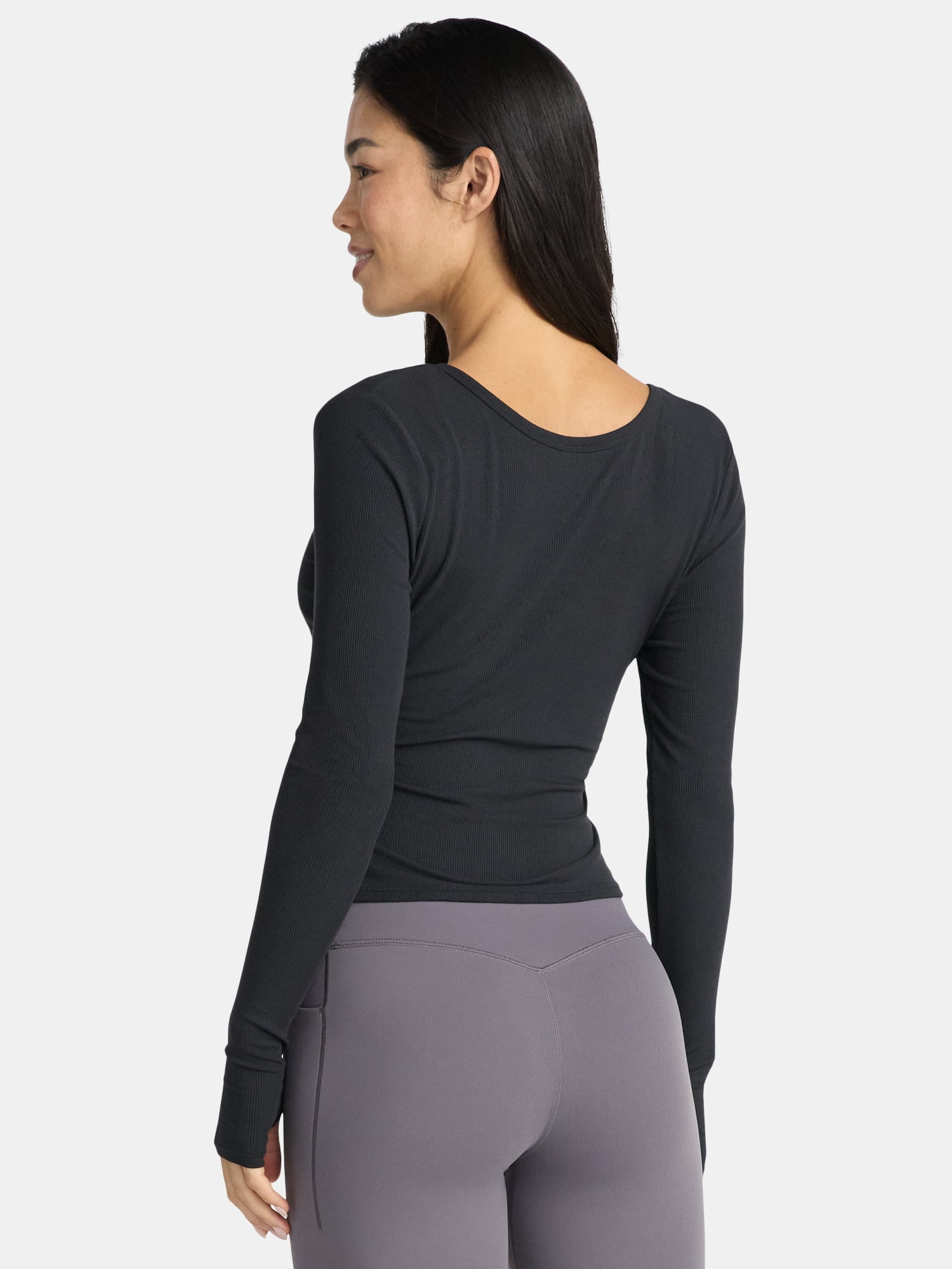 Avia Women's Reversible Wrap Top with Long Sleeves, Sizes XS-XXXL