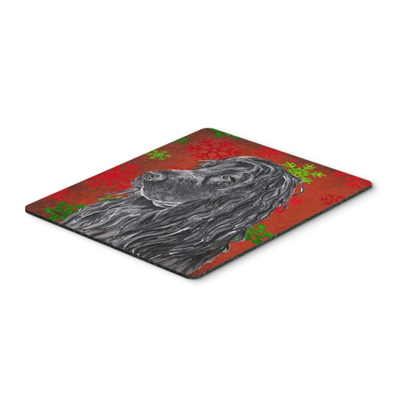 Carolines Treasures SC9583MP "Black Cocker Spaniel Red Snowflakes Holiday Mouse Pad Hot Pad or Trivet" Large multicolor
