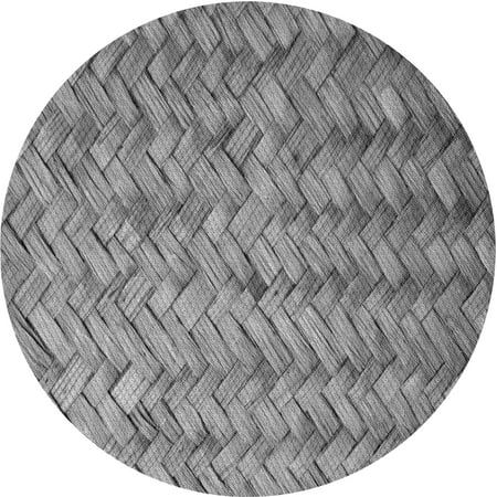 

Ahgly Company Indoor Round Patterned Ash Gray Area Rugs 5 Round