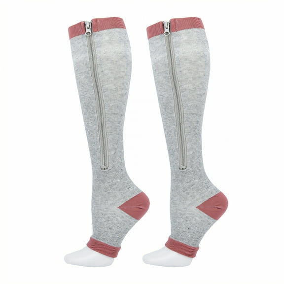 AUQ Compression Socks,Breathable Elastic Fabric Compression Socks Men,Sports-Specific Support Compression Stockings for Women,Gray,S/M