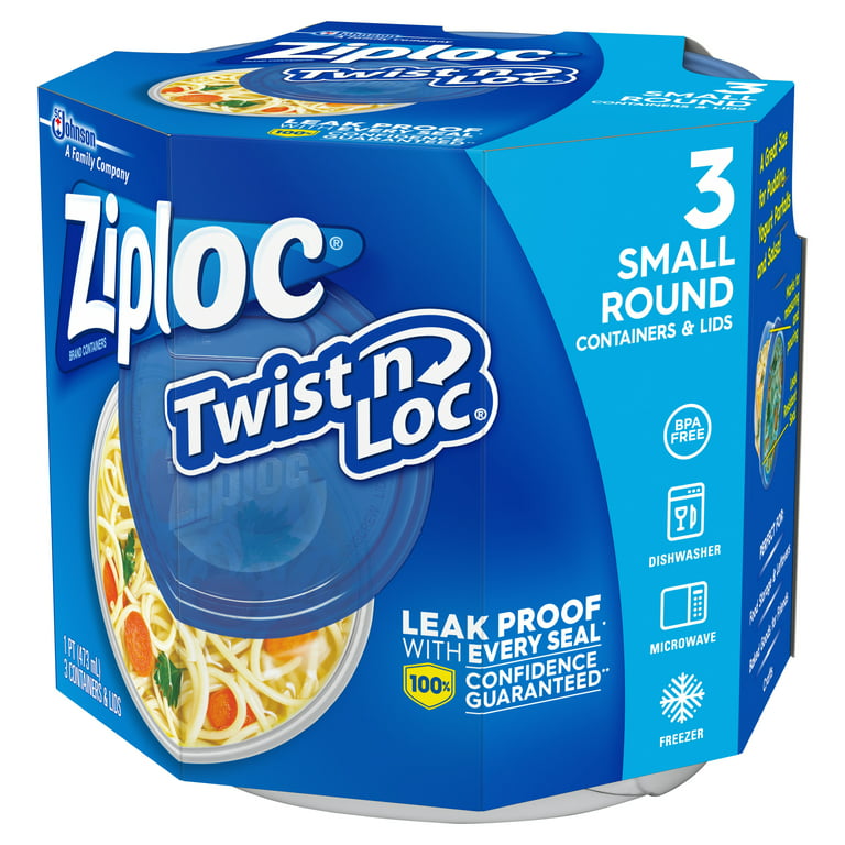 Ziploc® Twist 'n Loc® Small Round Food Storage Containers with Lids, Set of  3 