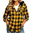 thumbnail image 3 of Ihhxva Women's Cotton Tops Hooded Plaid Shirt Button Front with Pockets Fit Flannel Hoodie Casual Long Sleeve Relaxed Oversized Style for Fall Winter S-2XL, 3 of 6