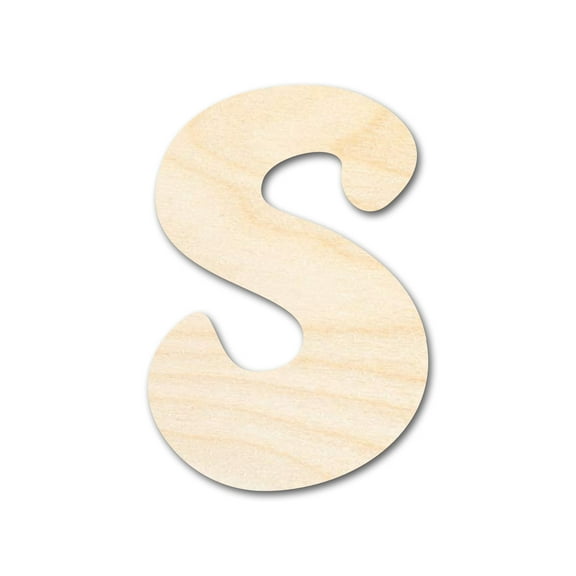 Unfinished Wood Groovy S Font Shape 20" / 1/2"