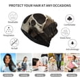 thumbnail image 5 of Yiaed Gold Pattern Skull Print Multifunction Beanie Hats for Women Men Slouchy Knit Beanie Hat Winter Hat Scarf Stretch Skull Cap, 5 of 8
