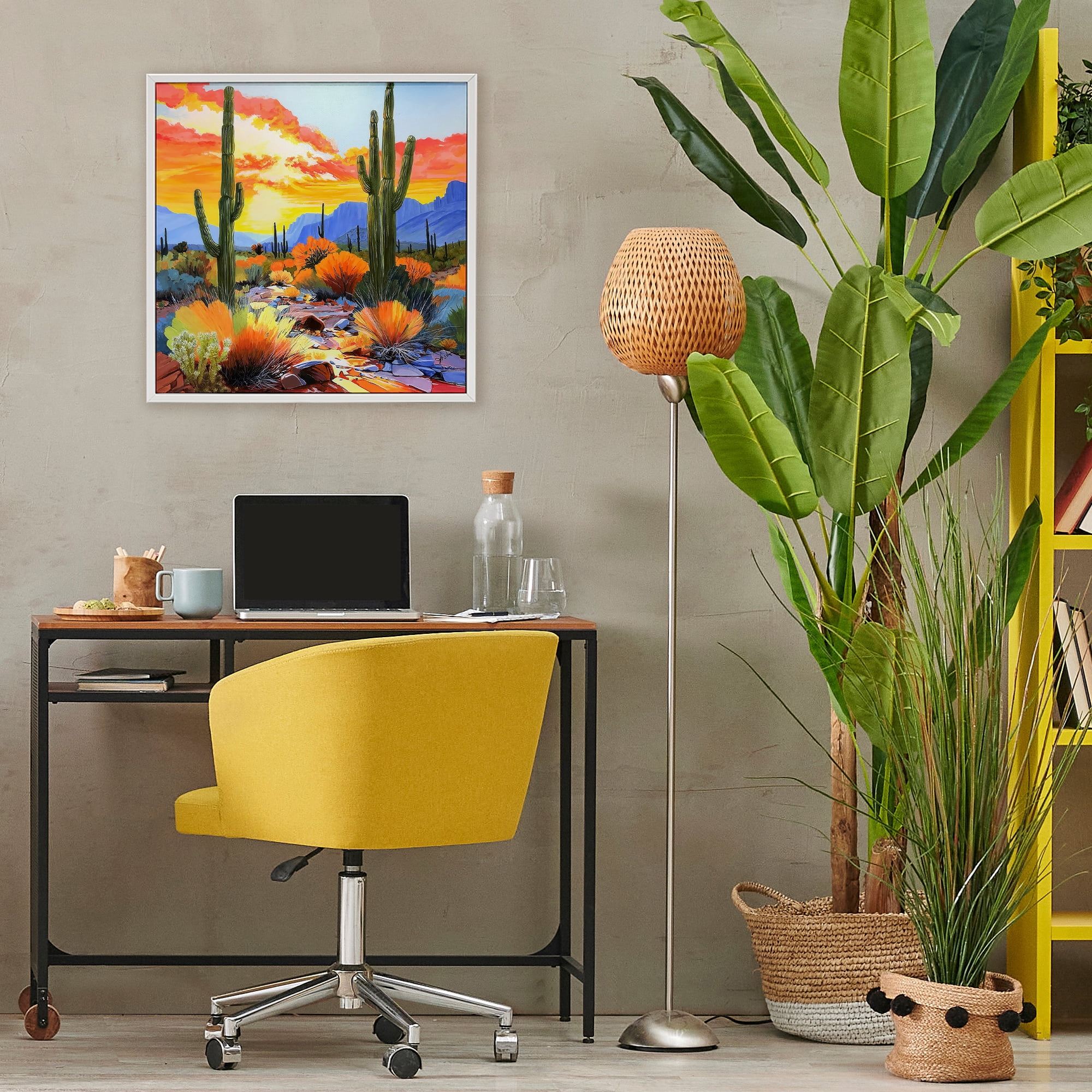 Stupell Industries Desert Splendor Cacti White Framed Giclee Art, design by John Jaster