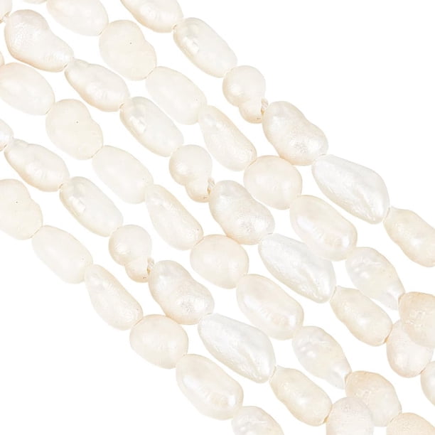 72 perlas de agua dulce - Perlas sueltas naturales de color beige para hacer joyas, pulseras, collares y pendientes.